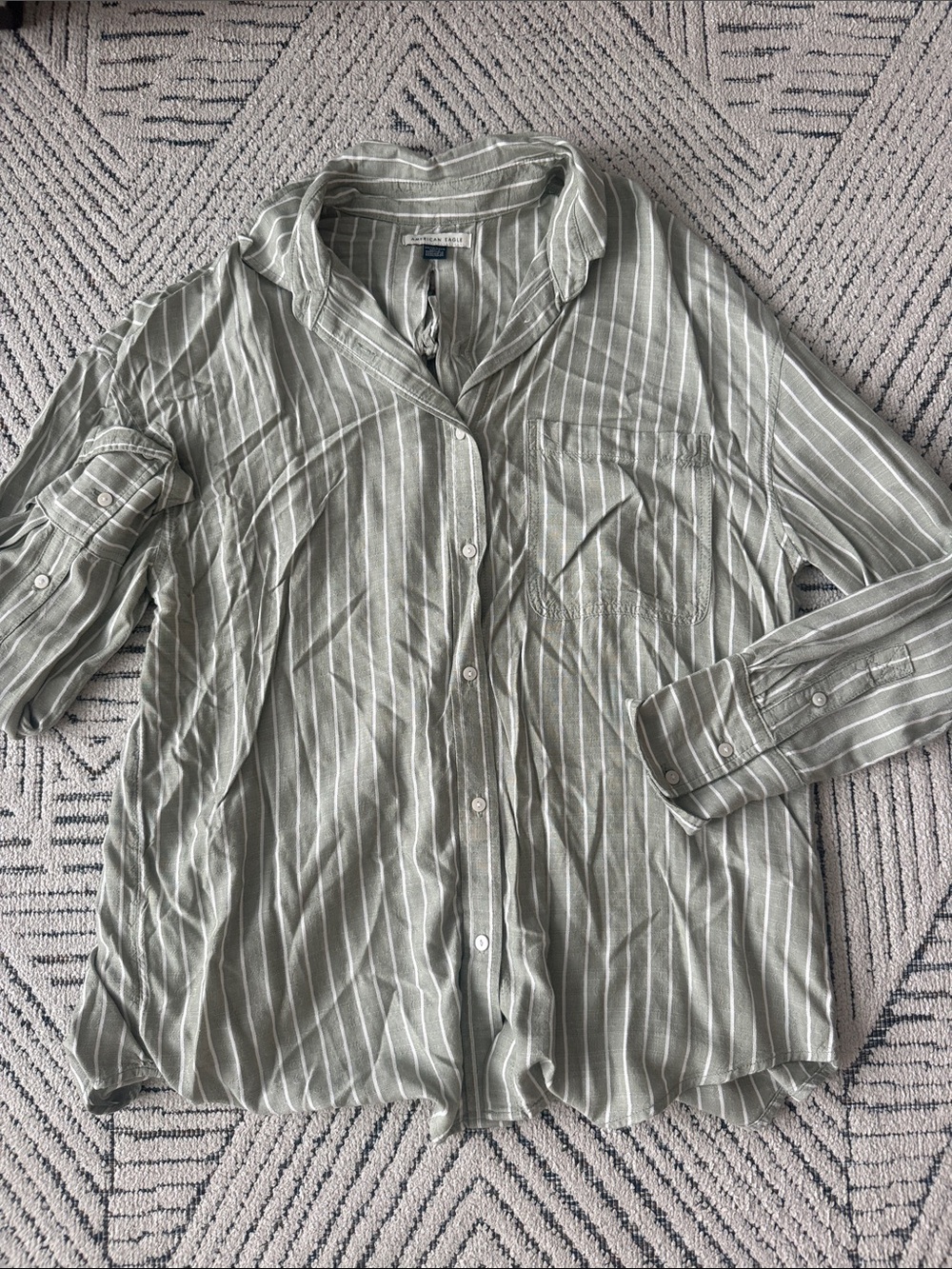 A&E Sage Button Down Top